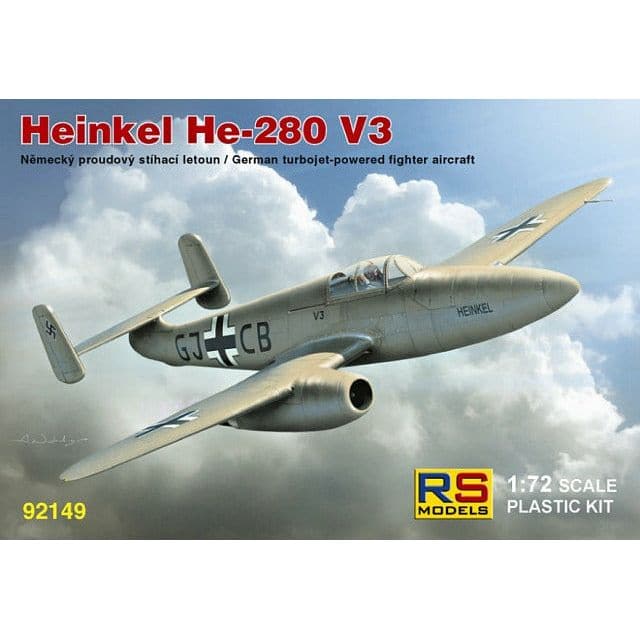 RS MODELS 1/72 Heinkel He-280 with HeS Engine (3 Decal v. for Luftwaffe)