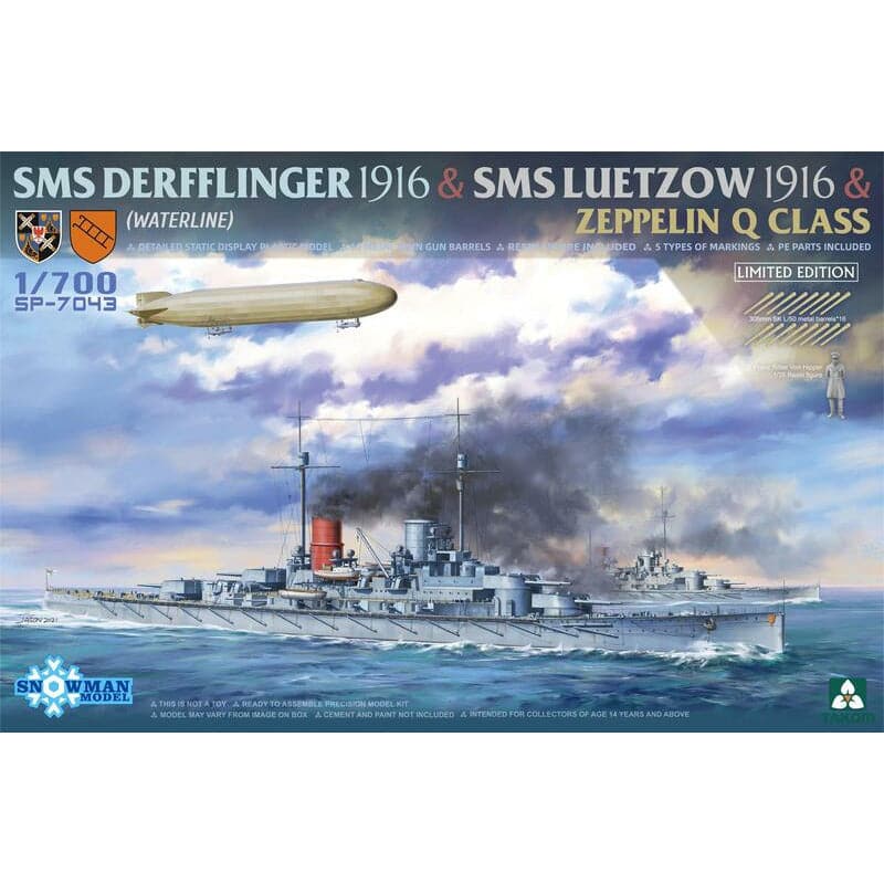 TAKOM 1/700 SMS Derfflinger 1916 + SMS Ltzow 1916 + Zeppel