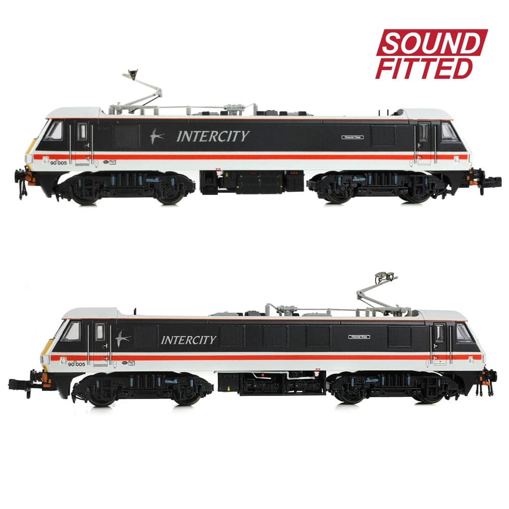 GRAHAM FARISH N Class 90/0 90005 'Financial Times' BR InterCity (Swallow) DCC Sound Fitted