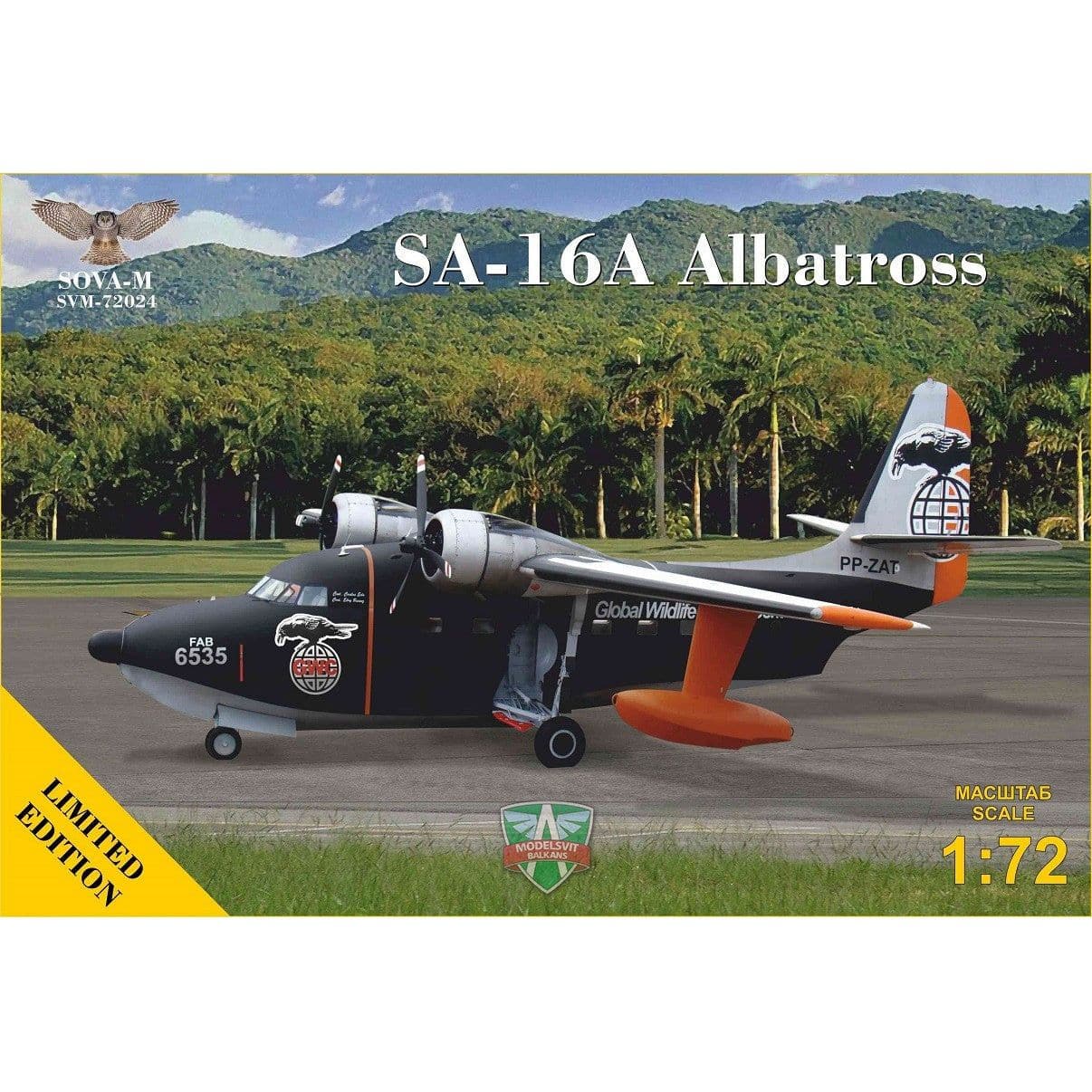 Sova-M 1/72 SA-16A "Albatross" flying boat (reg No: PP-ZAT) Plastic Model Kit