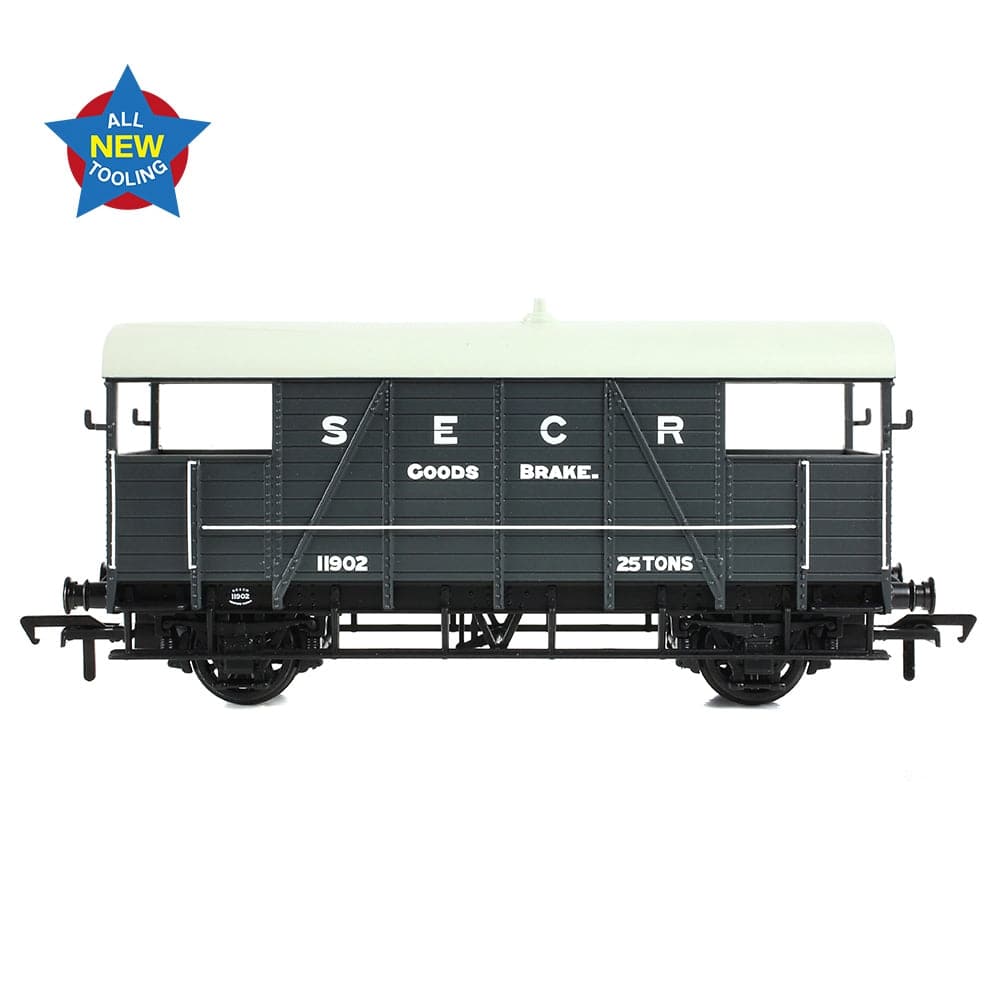 BRANCHLINE OO SE&CR 25T 'Dance Hall' Brake Van SE&CR Grey