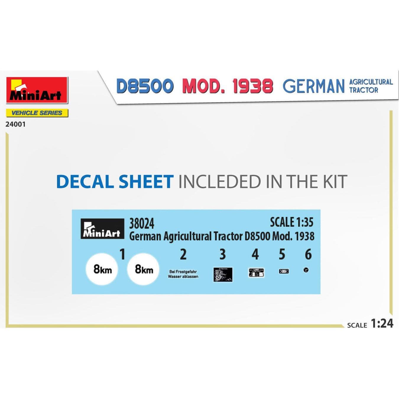 MINIART 1/24 German Agricultural Tractor D8500 Mod. 1938