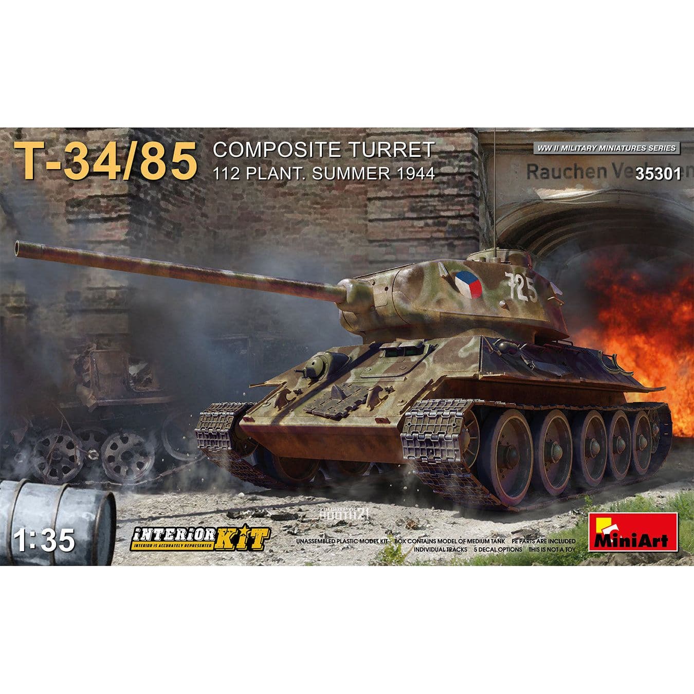 MINIART 1/35 T-34/85 Composite Turret 112 Plant Summer 1944 Interior Kit