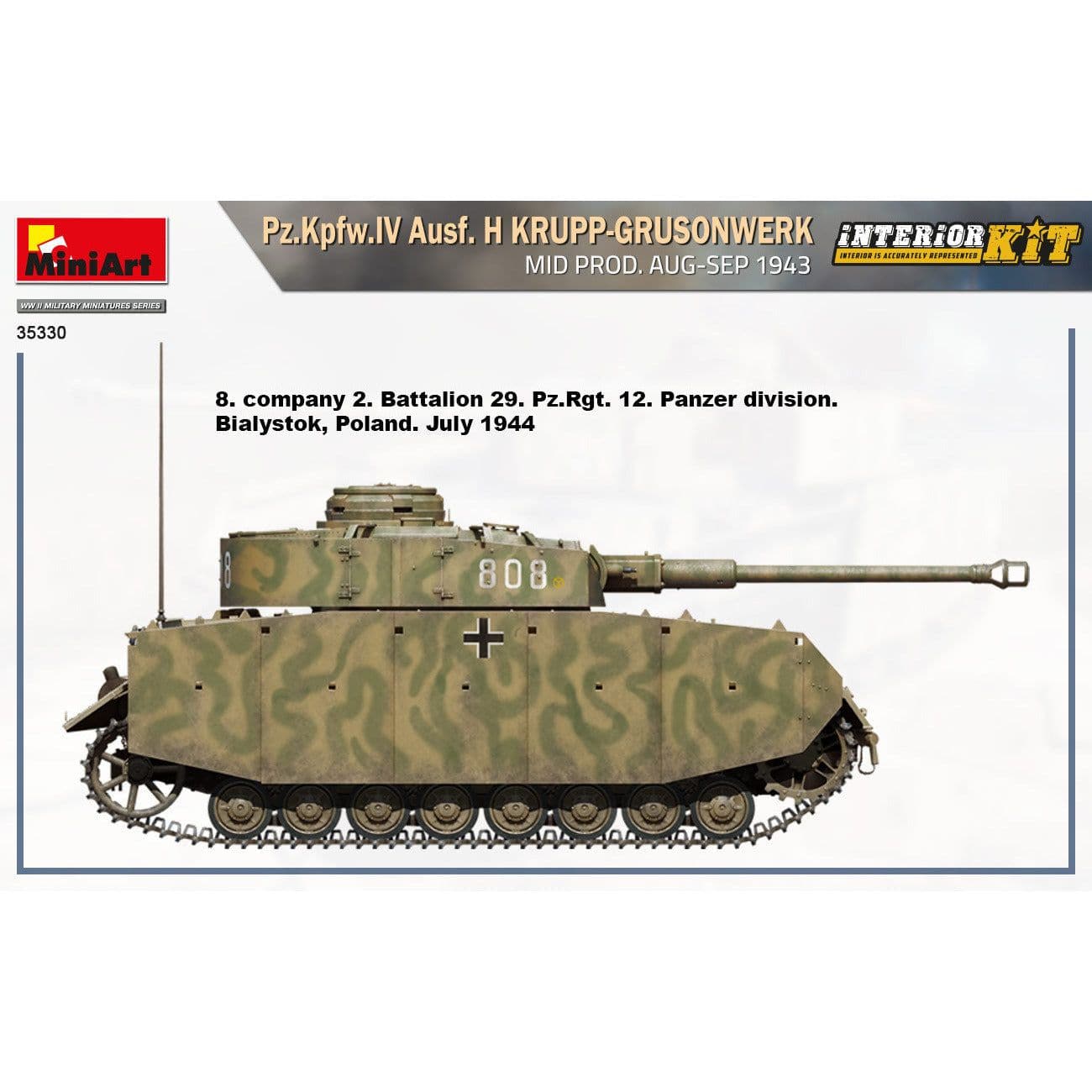 MINIART 1/35 Pz.Kpfw.IV Ausf. H Krupp-Grusonwerk. Mid Prod. Aug-Sep 1943. Interior Kit