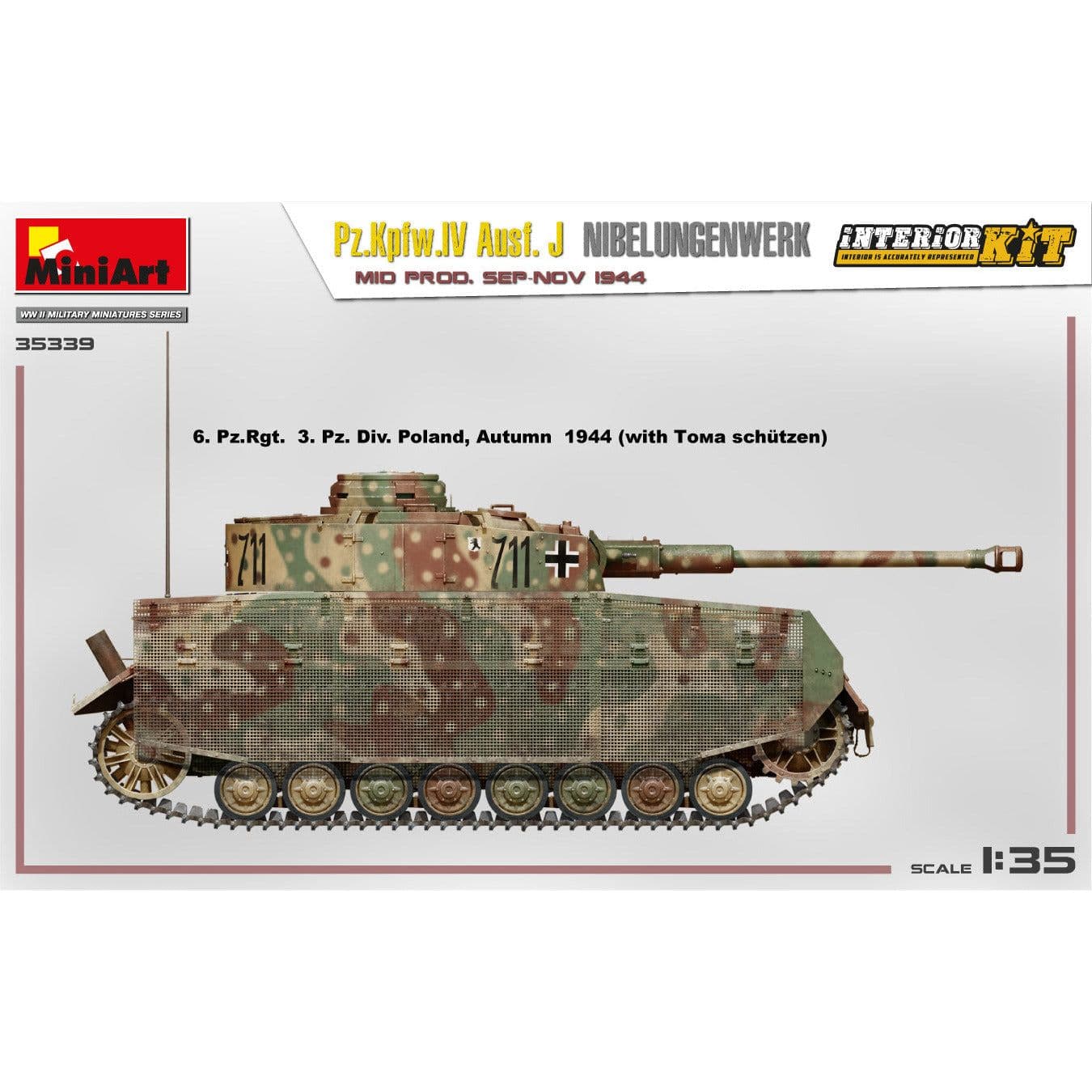 MINIART 1/35 Pz.Kpfw.IV Ausf. J Nibelungenwerk. Mid Prod. Sep-Nov 1944 Interior Kit