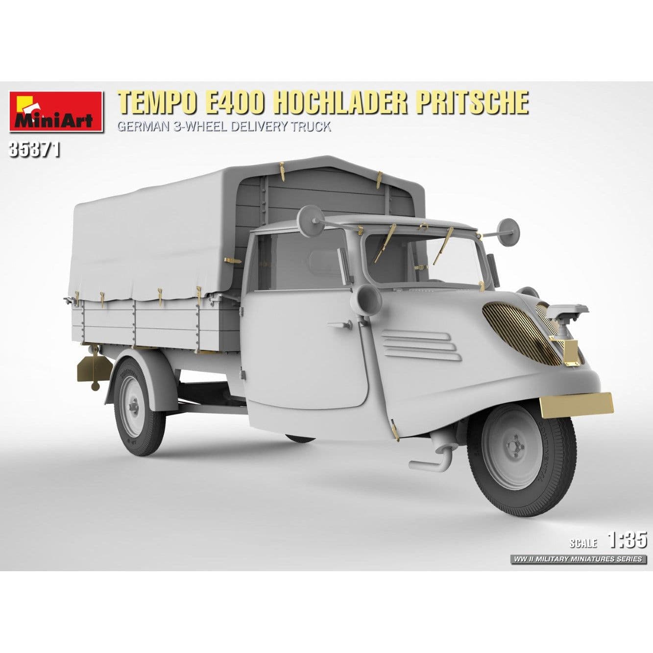 MINIART 1/35 Tempo E400 Hochlader Pritsche German 3-Wheel Delivery Truck