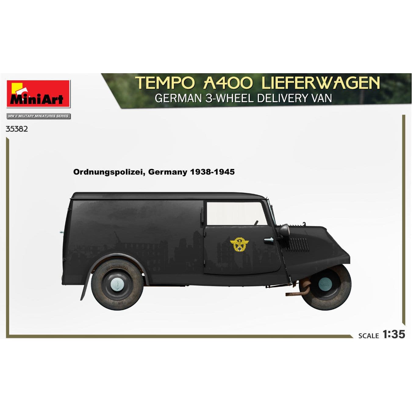 MINIART 1/35 Tempo A400 Lieferwagen German 3-Wheel Delivery Van