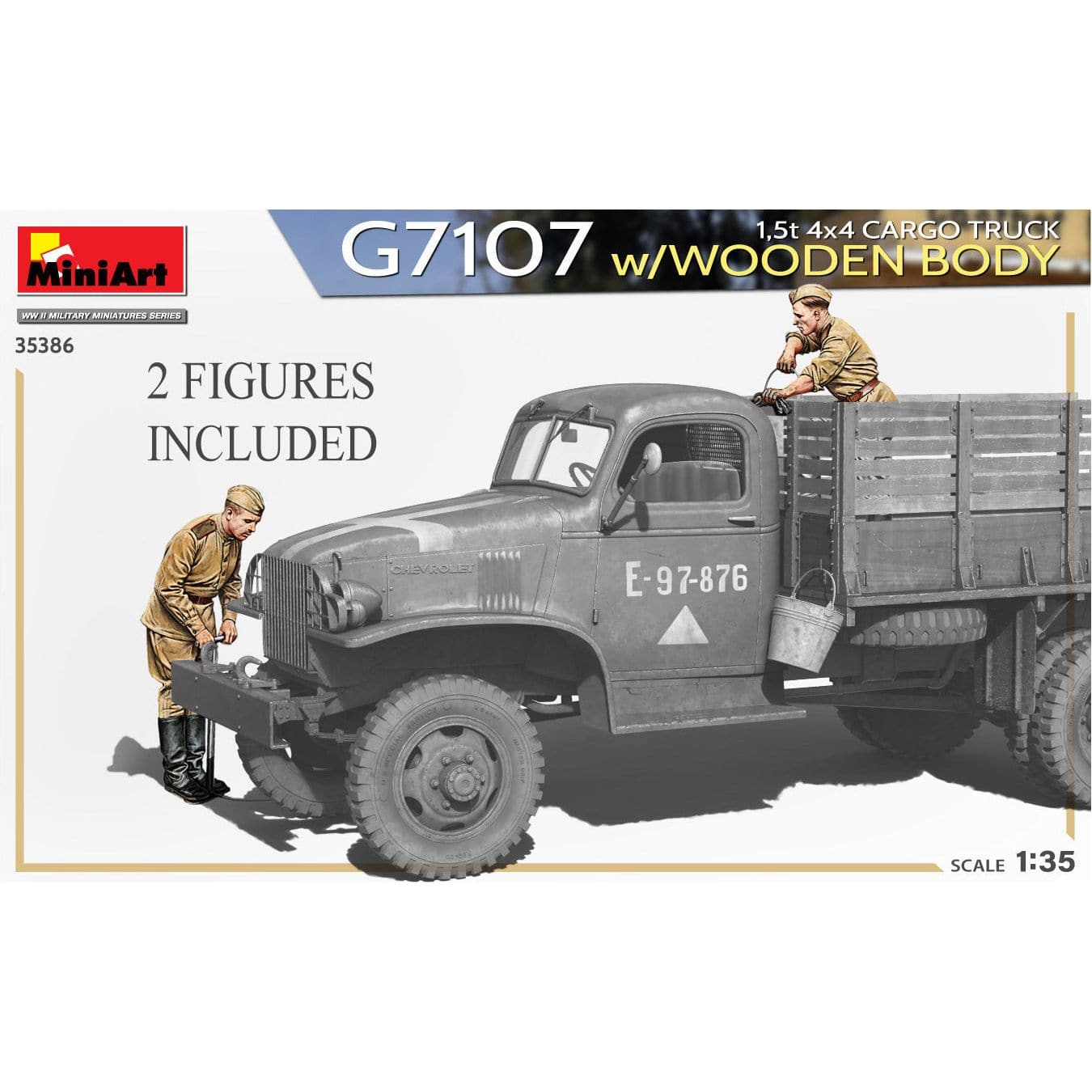 MINIART 1/35 G7107 1.5t 4x4 Cargo Truck with Wooden Body