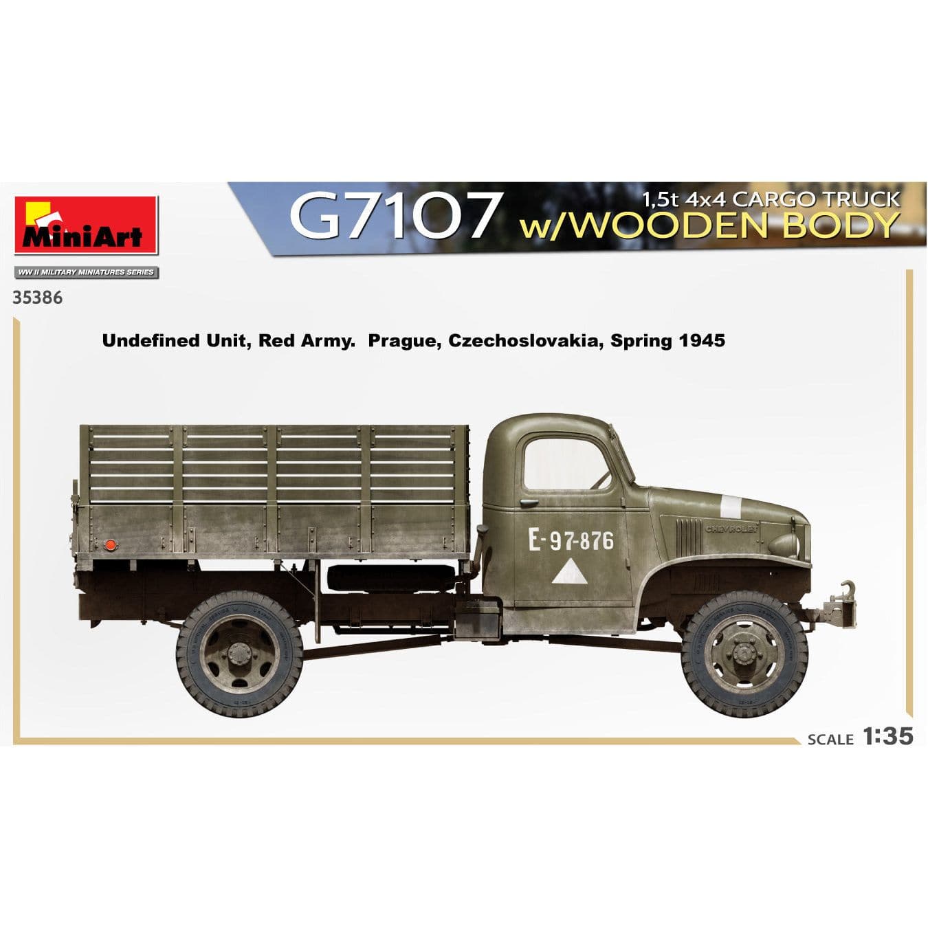 MINIART 1/35 G7107 1.5t 4x4 Cargo Truck with Wooden Body