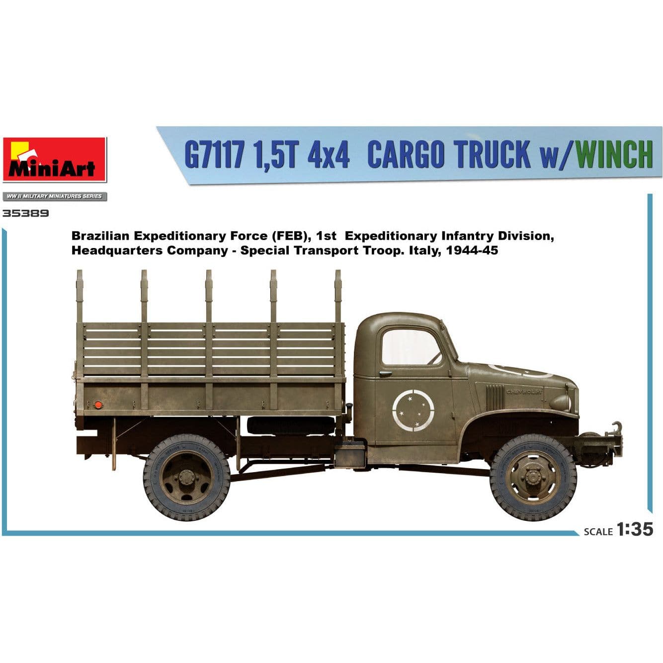 MINIART 1/35 G7117 1.5t 4x4 Cargo Truck with Winch