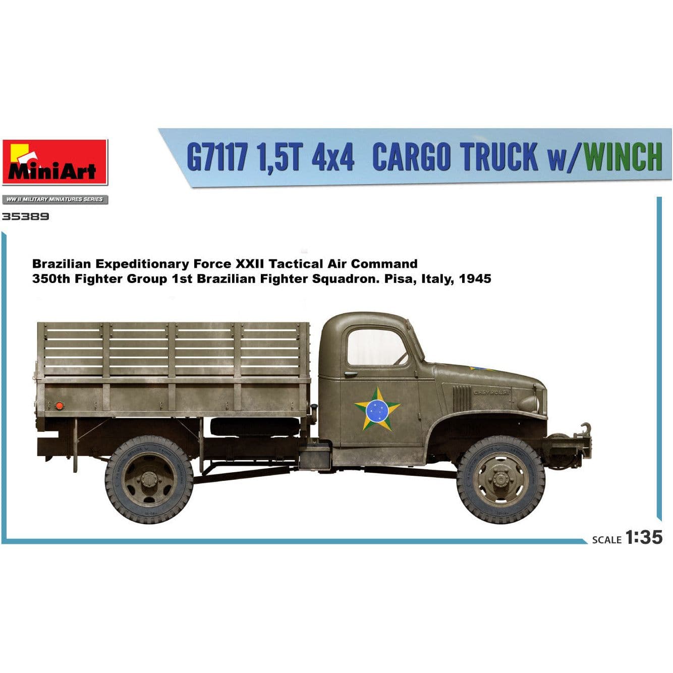 MINIART 1/35 G7117 1.5t 4x4 Cargo Truck with Winch