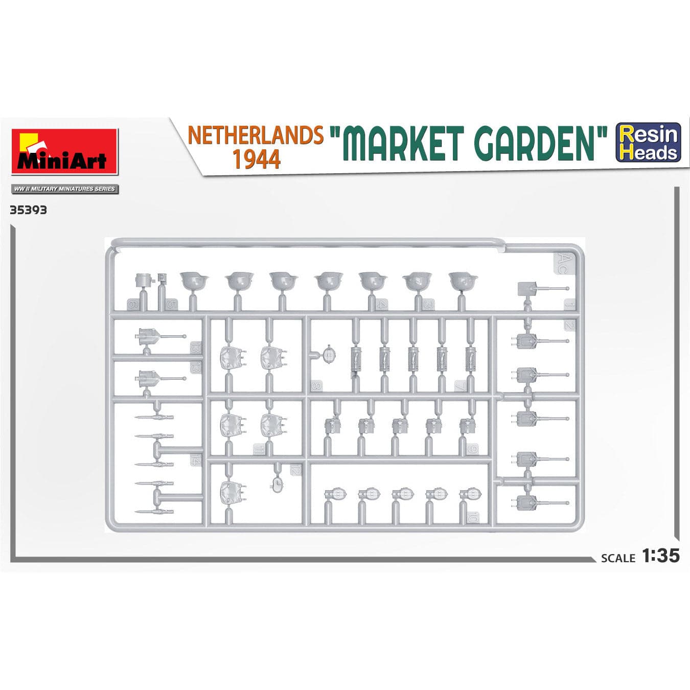 MINIART 1/35 "Market Garden" Netherlands 1944.  Resin Heads