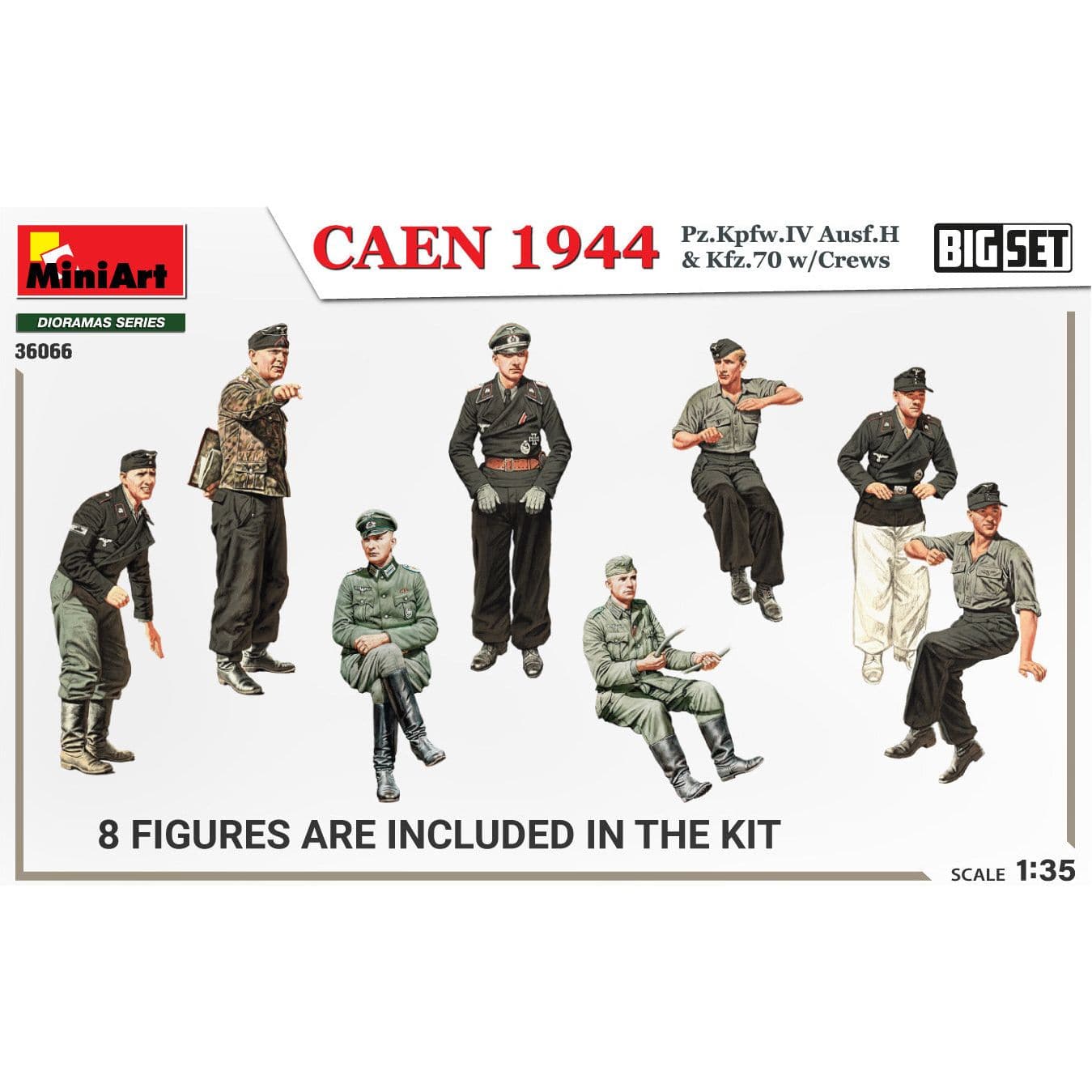 MINIART 1/35 Caen 1944 Pz. Kpfw.IV Ausf.H & Kfz. 70 with Crews. Big Set