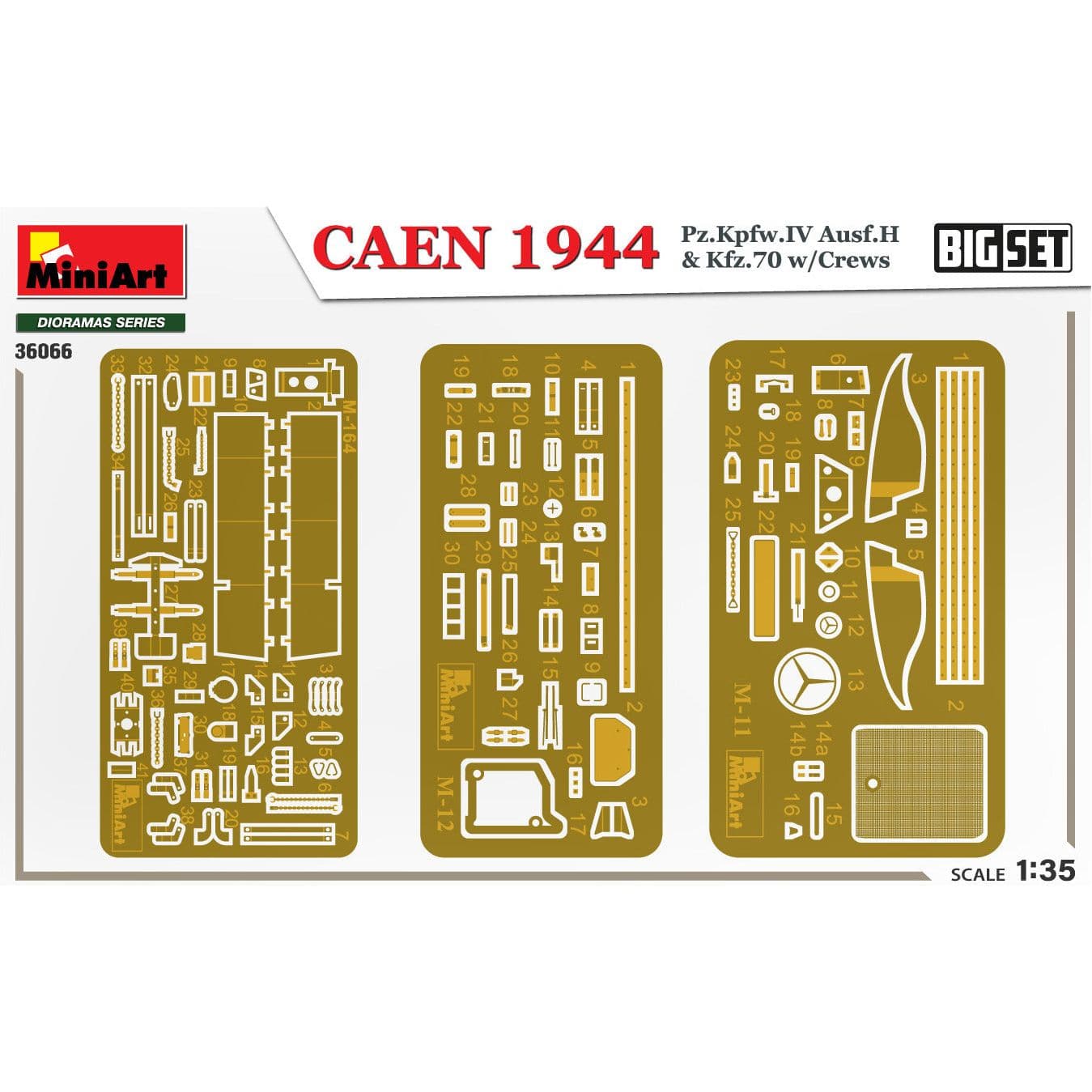 MINIART 1/35 Caen 1944 Pz. Kpfw.IV Ausf.H & Kfz. 70 with Crews. Big Set