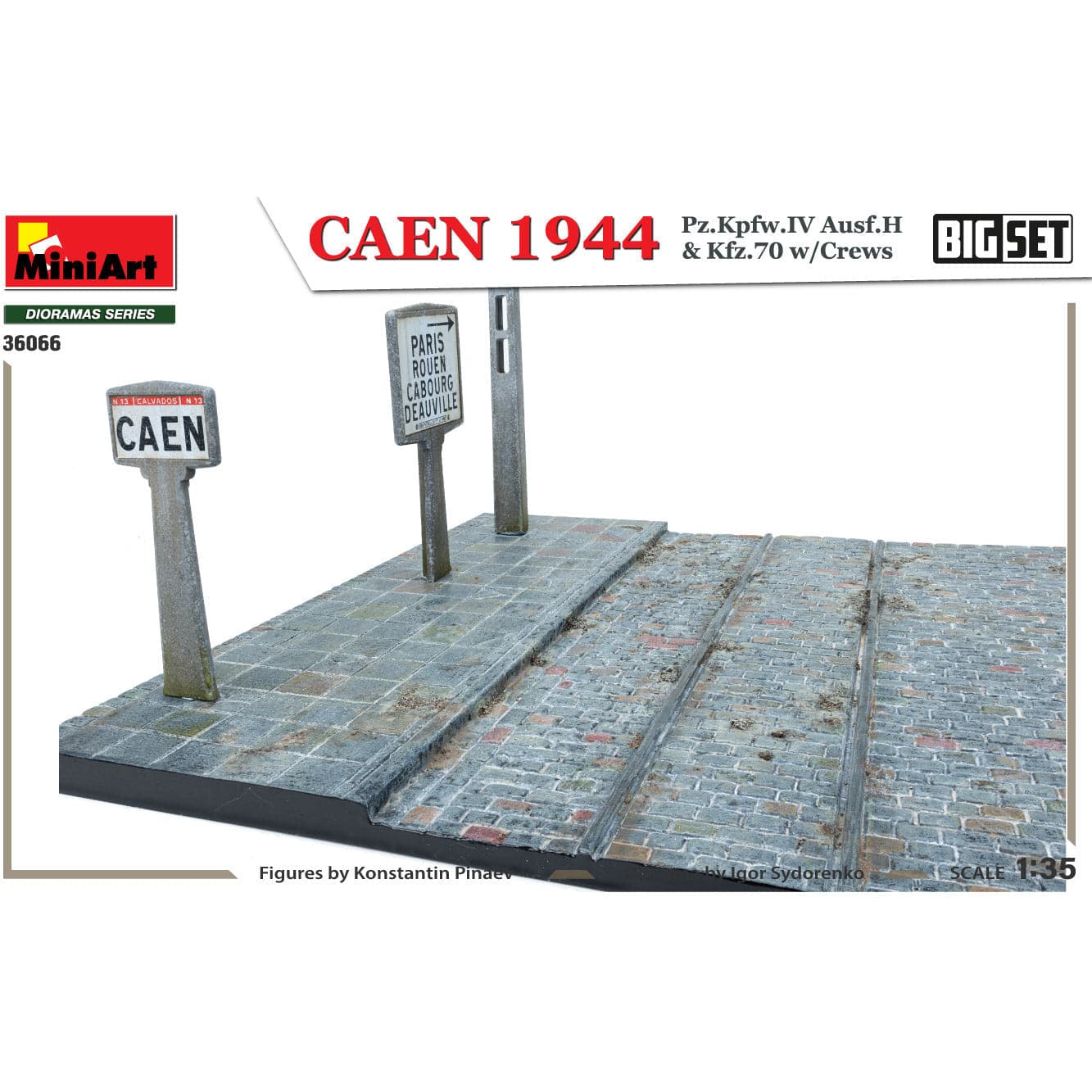 MINIART 1/35 Caen 1944 Pz. Kpfw.IV Ausf.H & Kfz. 70 with Crews. Big Set