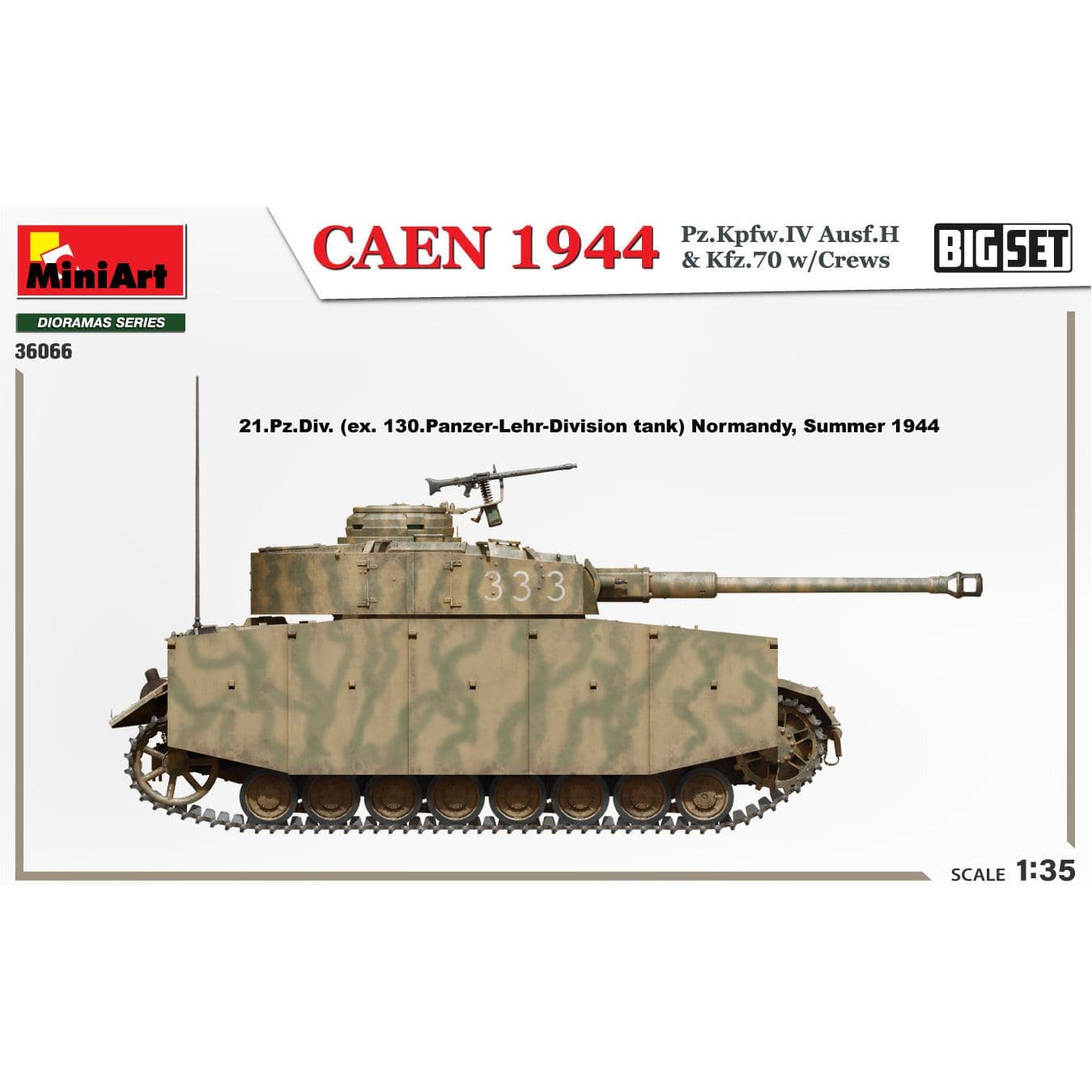 MINIART 1/35 Caen 1944 Pz. Kpfw.IV Ausf.H & Kfz. 70 with Crews. Big Set