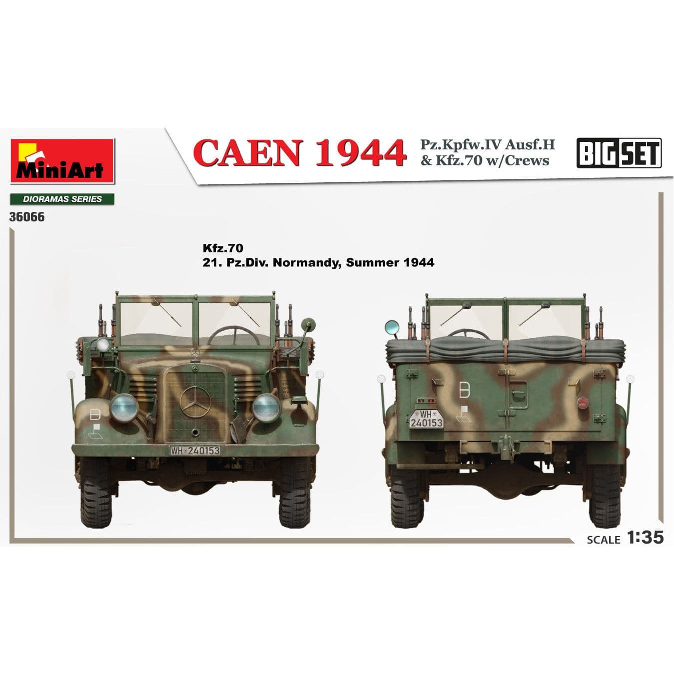 MINIART 1/35 Caen 1944 Pz. Kpfw.IV Ausf.H & Kfz. 70 with Crews. Big Set