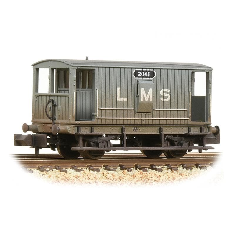 GRAHAM FARISH MR 20T Brake Van With Duckets LMS Grey [W]