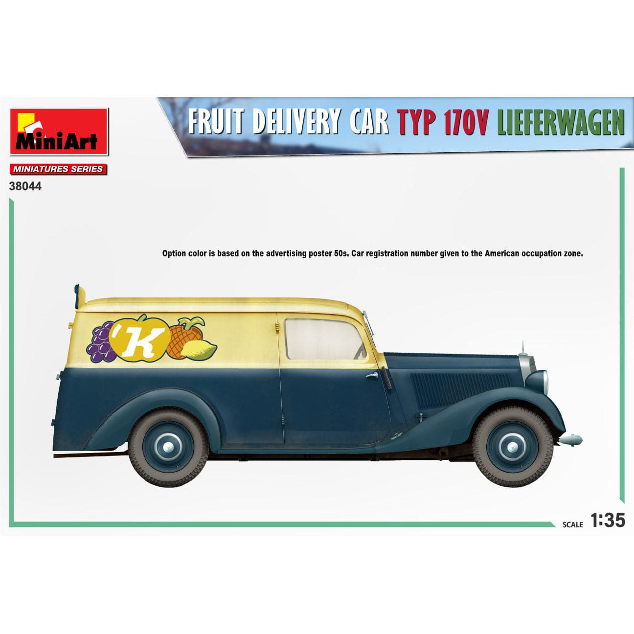 MINIART 1/35 Fruit Delivery Van Typ 170V Lieferwagen