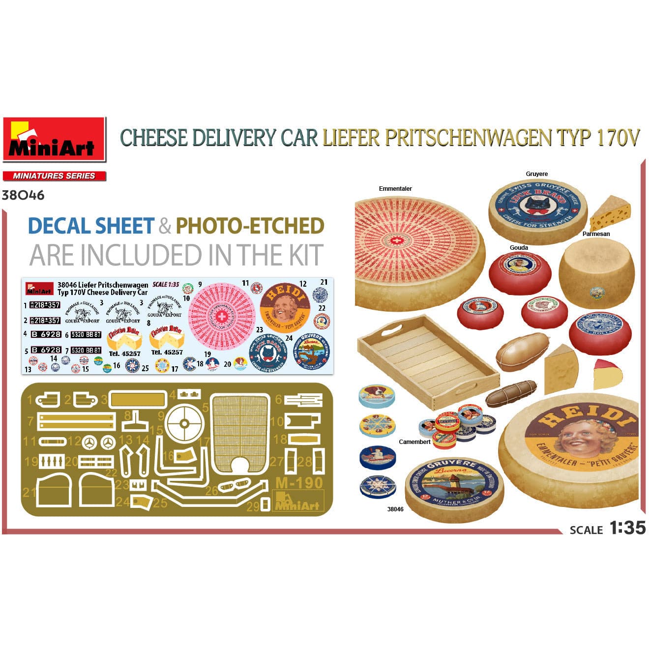 MINIART 1/35 Cheese Delivery Car Liefer Pritachenwagen Tye 170V