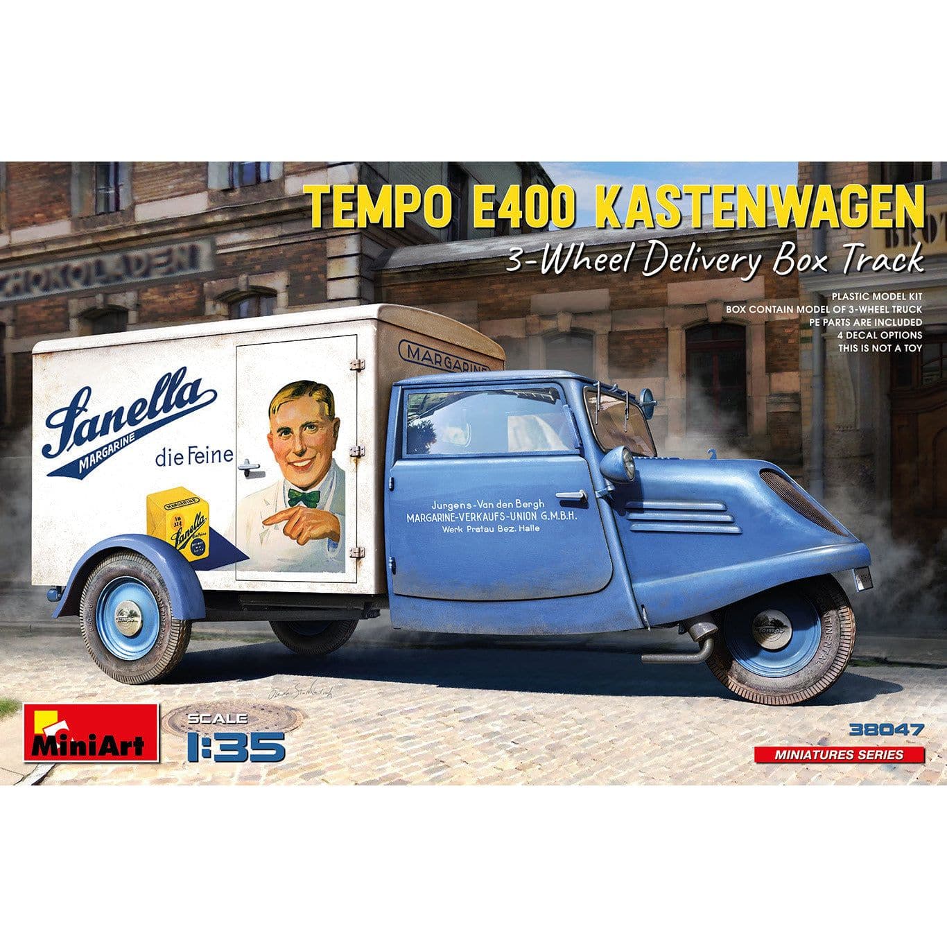 MINIART 1/35 Tempo E400 Kastenwagen 3-Wheel Delivery Box Truck