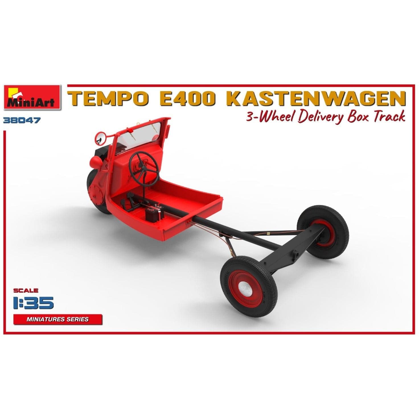 MINIART 1/35 Tempo E400 Kastenwagen 3-Wheel Delivery Box Truck