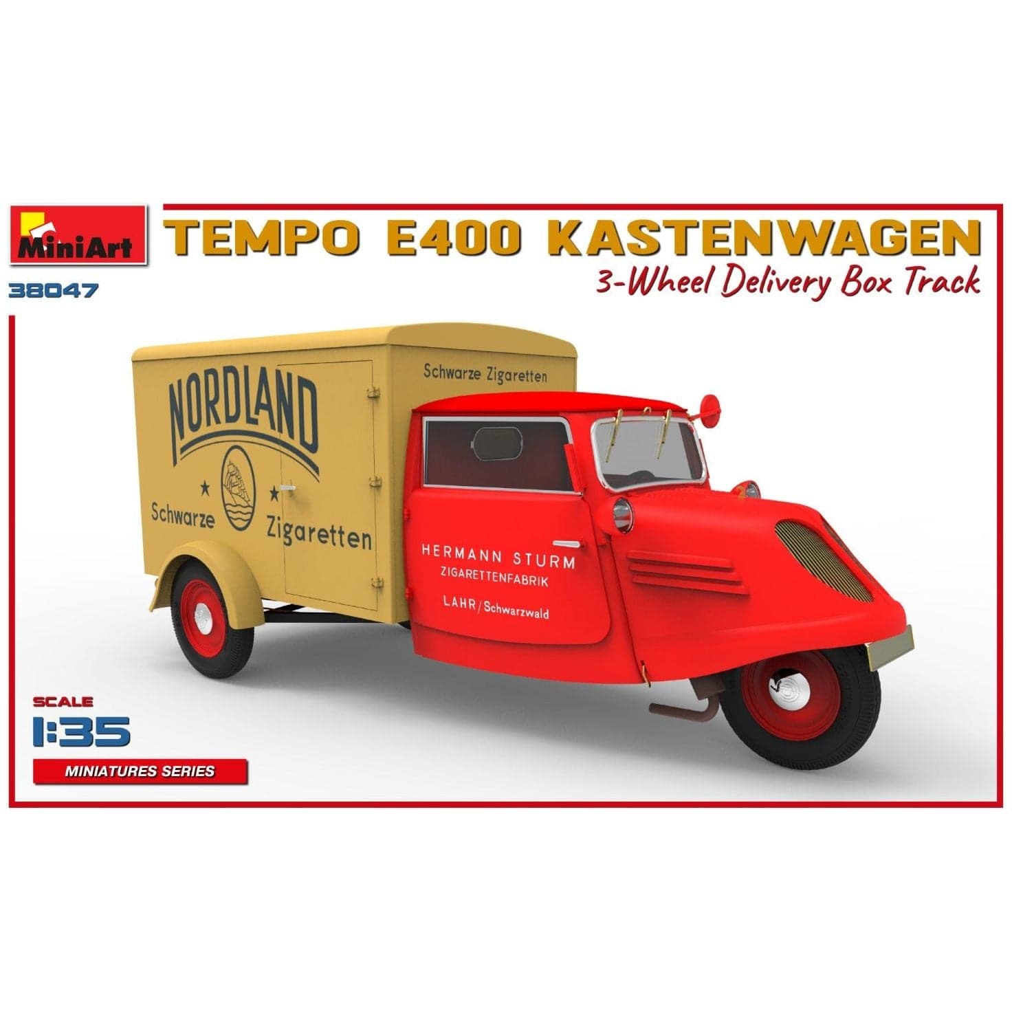 MINIART 1/35 Tempo E400 Kastenwagen 3-Wheel Delivery Box Truck