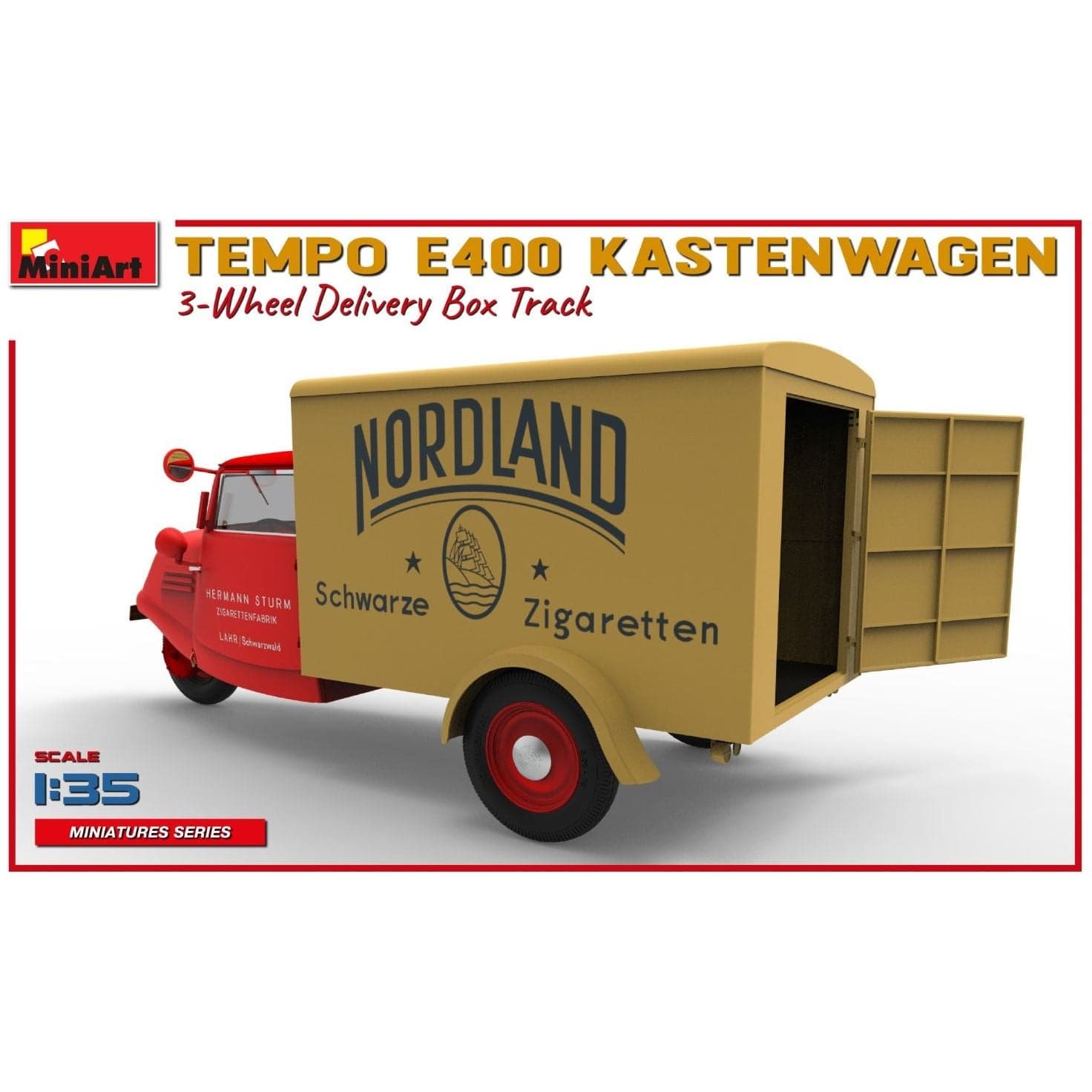 MINIART 1/35 Tempo E400 Kastenwagen 3-Wheel Delivery Box Truck