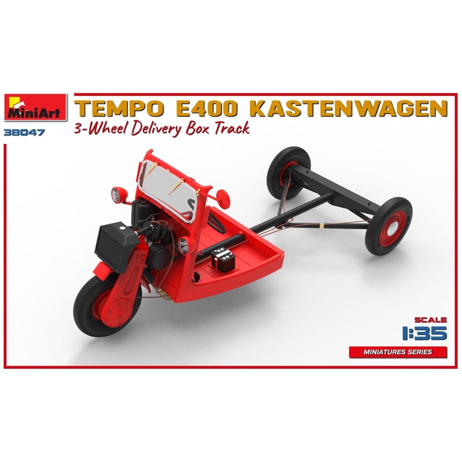 MINIART 1/35 Tempo E400 Kastenwagen 3-Wheel Delivery Box Truck