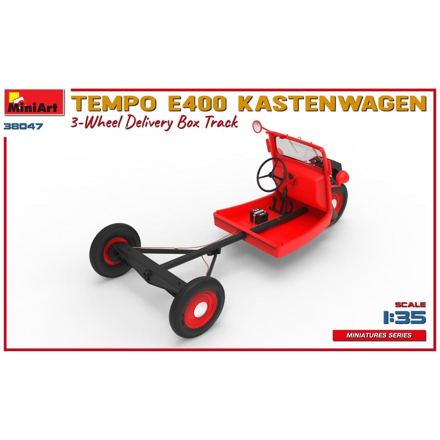 MINIART 1/35 Tempo E400 Kastenwagen 3-Wheel Delivery Box Truck