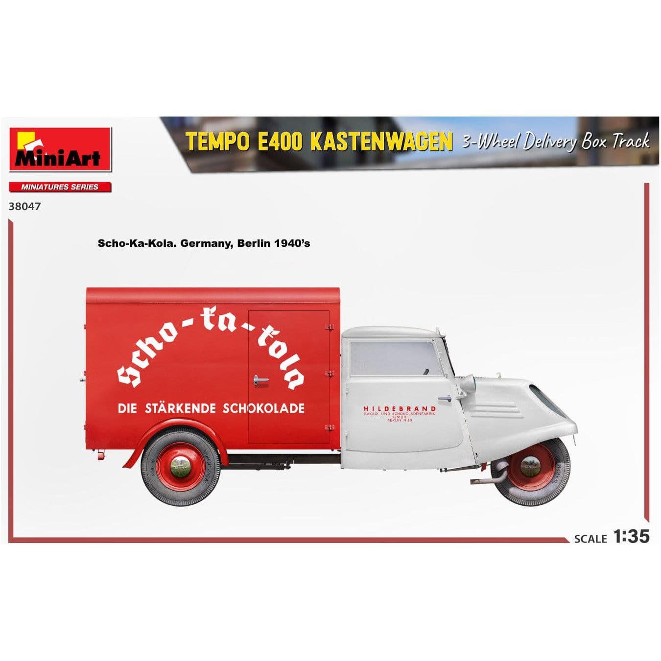 MINIART 1/35 Tempo E400 Kastenwagen 3-Wheel Delivery Box Truck