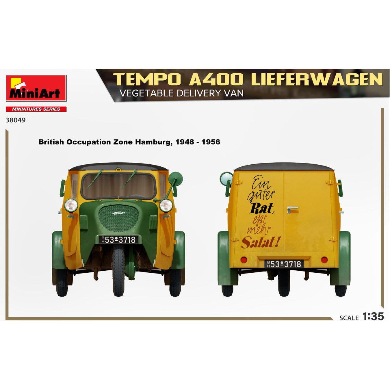 MINIART 1/35 Tempo A400 Lieferwagen Vegetable Delivery Van