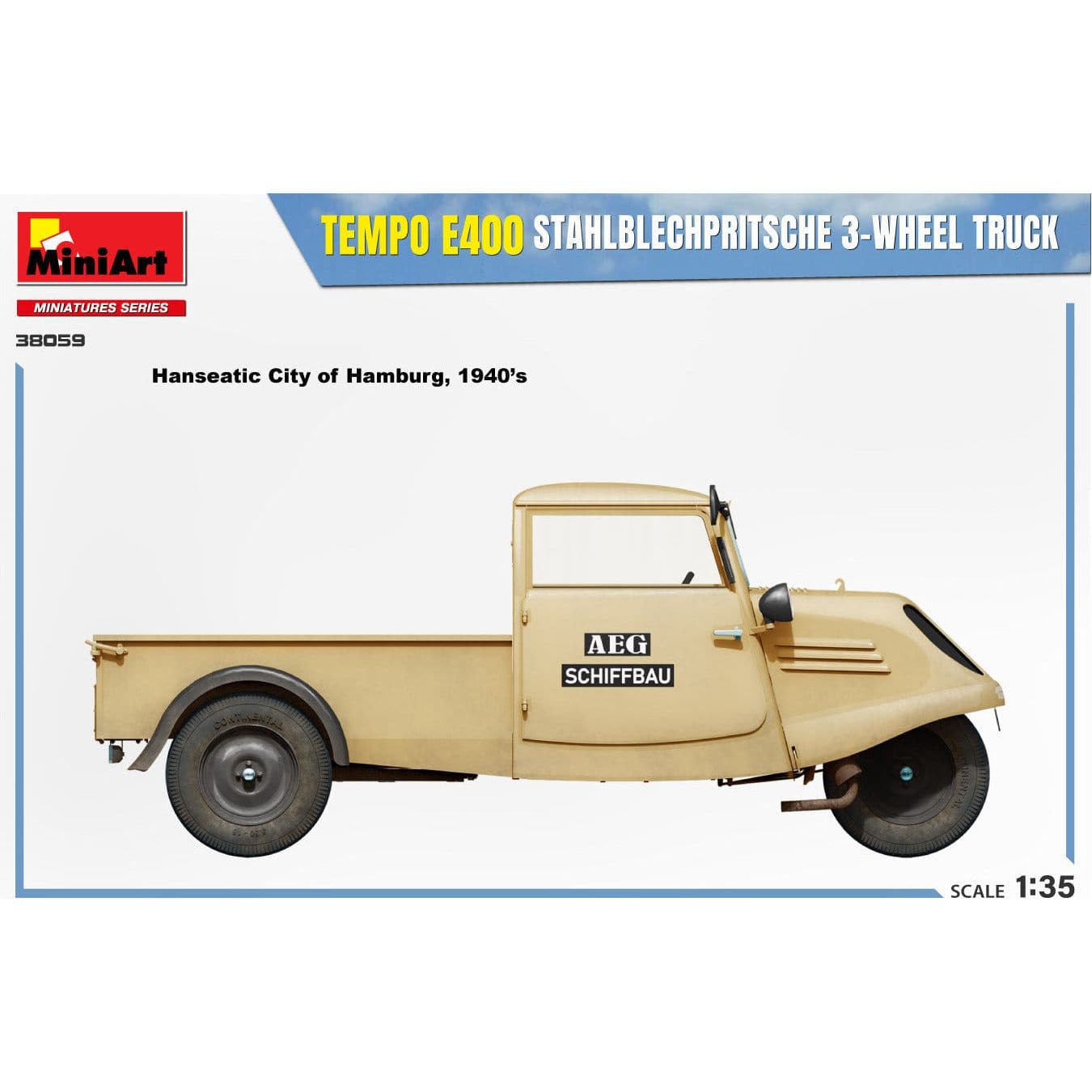 MINIART 1/35 Tempo E400 Stahlblechpritsche 3-Wheel Truck