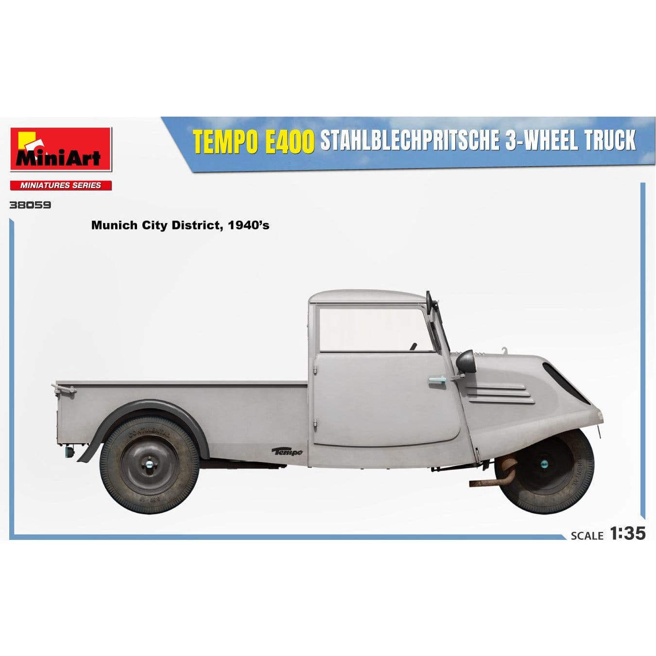 MINIART 1/35 Tempo E400 Stahlblechpritsche 3-Wheel Truck