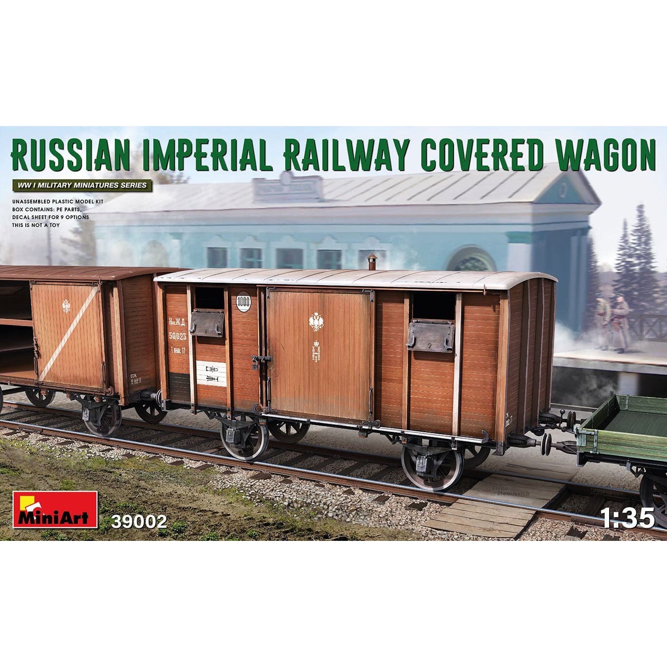 MINIART 1/35 Russian Imperial Railway Covered Wagon