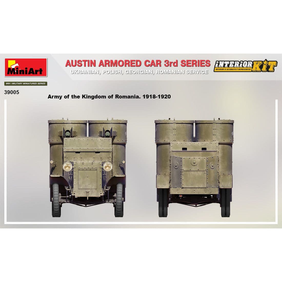 MINIART 1/35 Austin Armored Car 3rd Series: Ukrainian, Polish, Georgian, Romanian Service Interior Kit