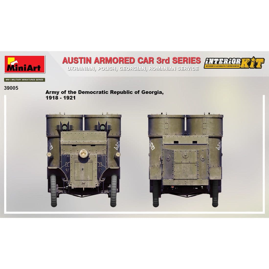 MINIART 1/35 Austin Armored Car 3rd Series: Ukrainian, Polish, Georgian, Romanian Service Interior Kit