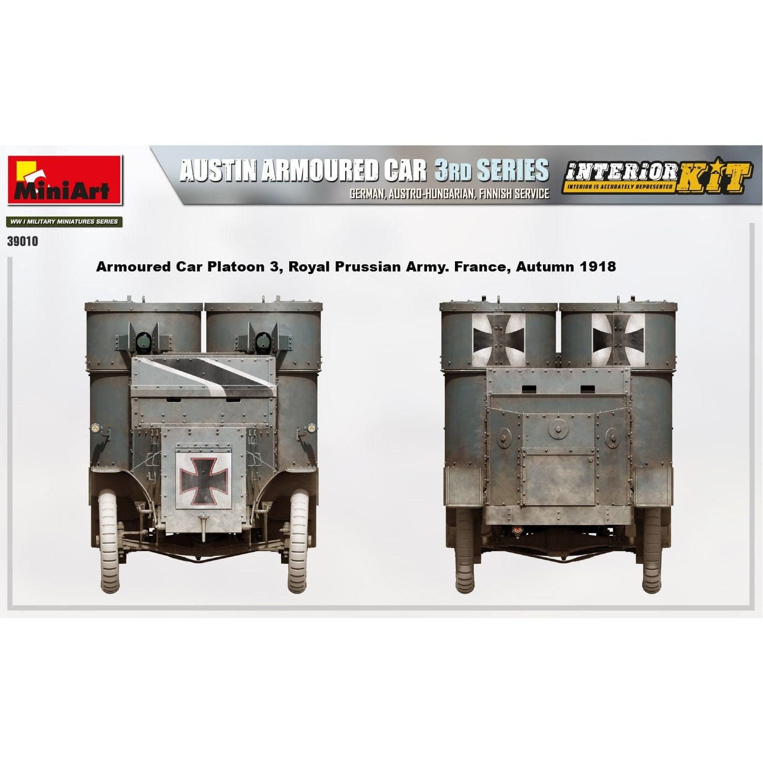 MINIART 1/35 Austin Armored Car 3rd Series: German, Austro-Hungarian, Finnish Service Interior Kit