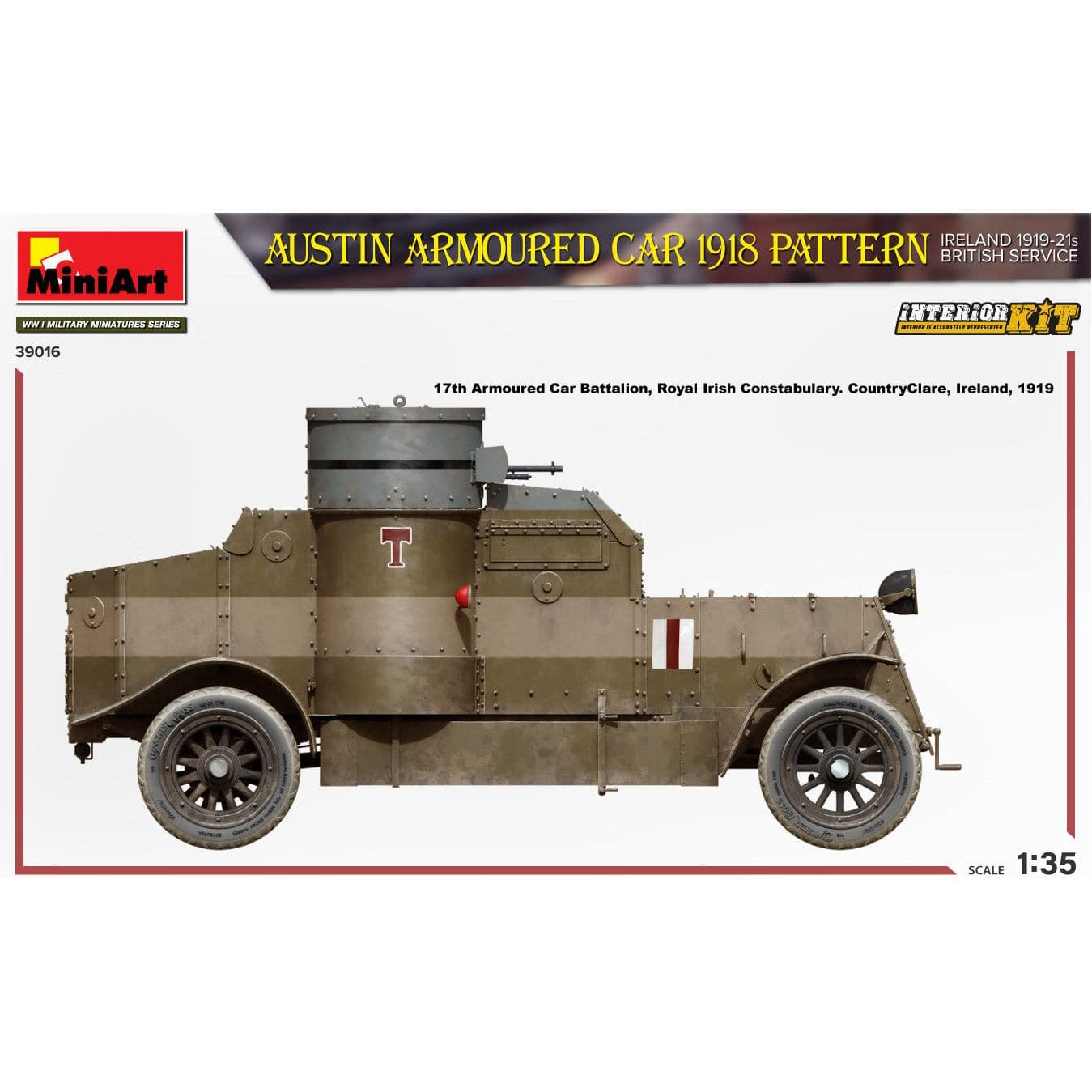 MINIART 1/35 Austin Armored Car 1918 Pattern Ireland 1919-21 British Service Interior Kit