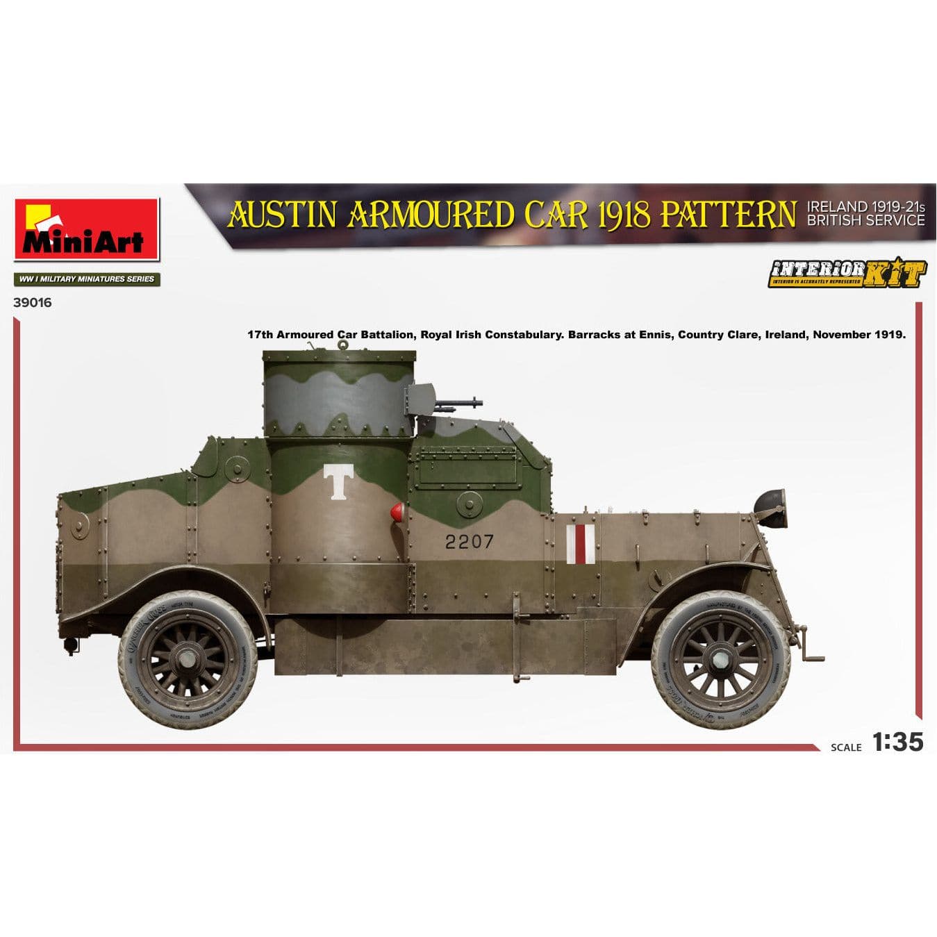 MINIART 1/35 Austin Armored Car 1918 Pattern Ireland 1919-21 British Service Interior Kit