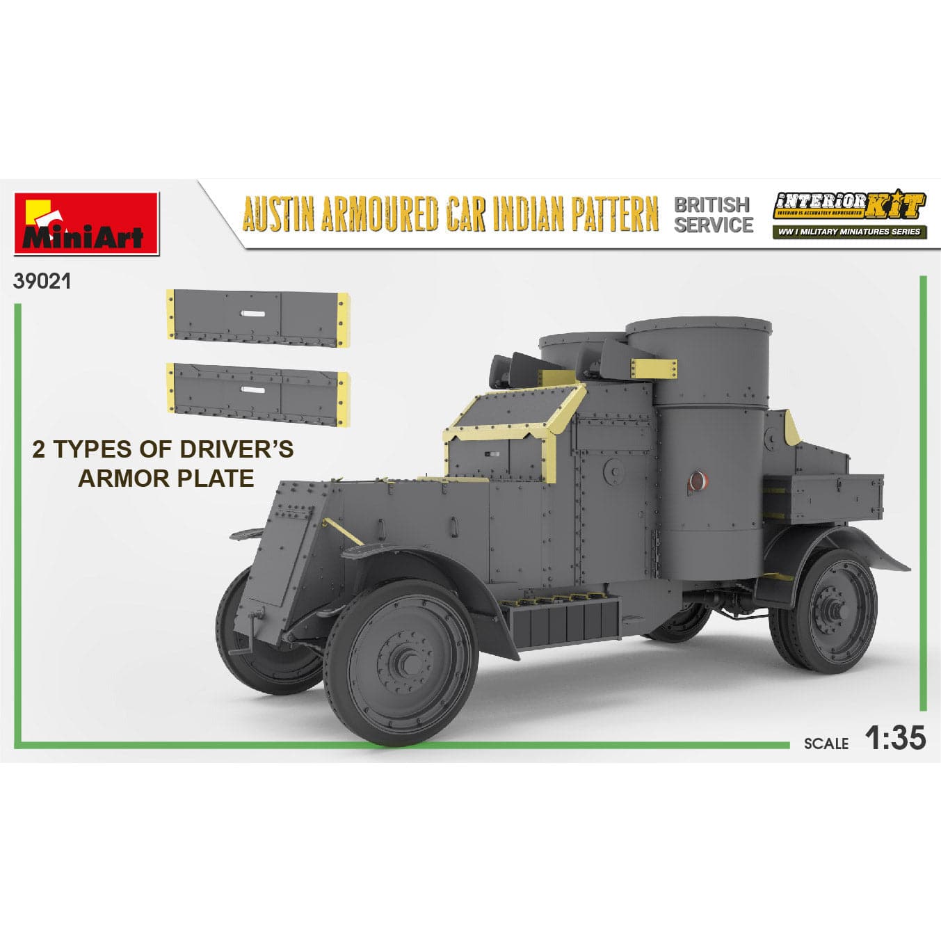 MINIART 1/35 Austin Armoured Can Indian Pattern British Service Interior Kit