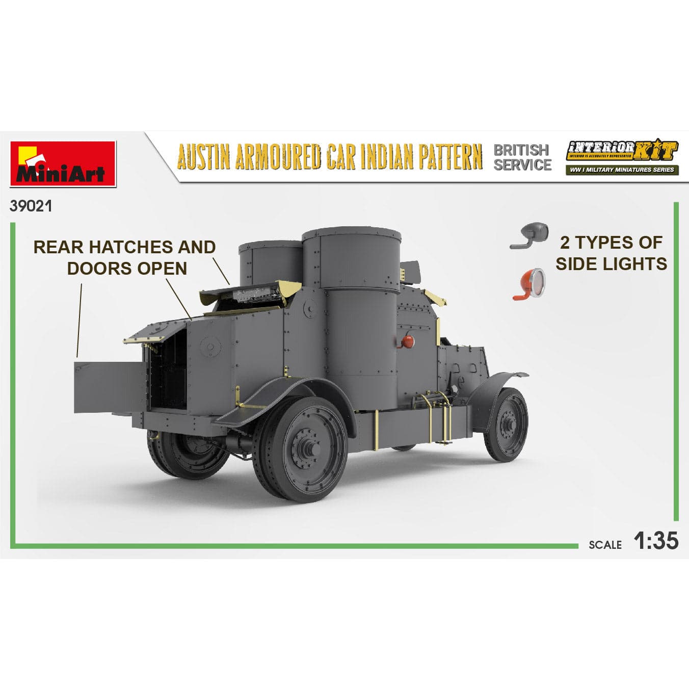 MINIART 1/35 Austin Armoured Can Indian Pattern British Service Interior Kit