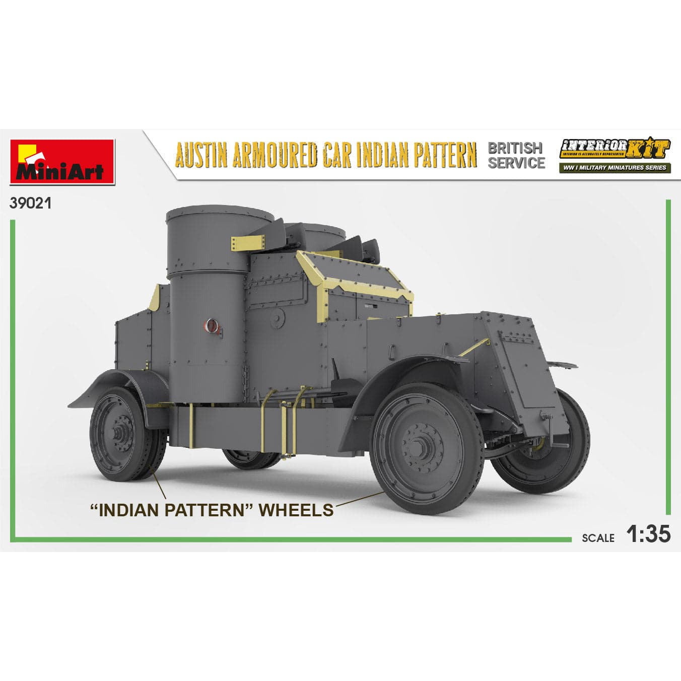 MINIART 1/35 Austin Armoured Can Indian Pattern British Service Interior Kit