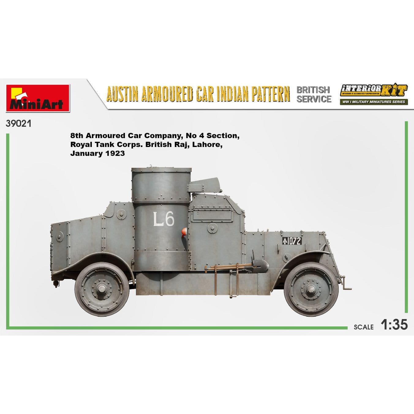 MINIART 1/35 Austin Armoured Can Indian Pattern British Service Interior Kit