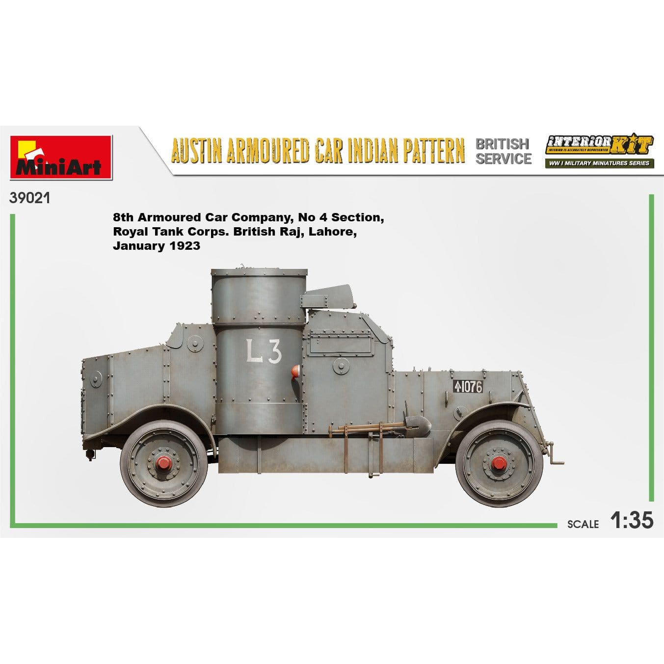 MINIART 1/35 Austin Armoured Can Indian Pattern British Service Interior Kit