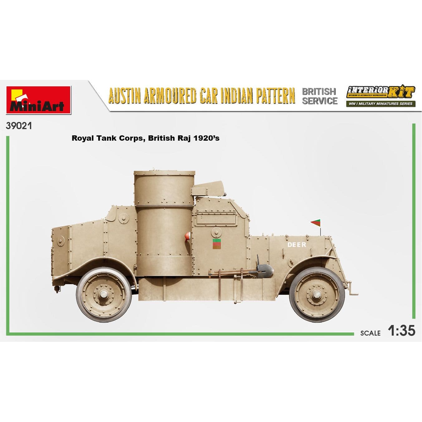 MINIART 1/35 Austin Armoured Can Indian Pattern British Service Interior Kit