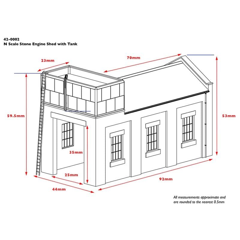 GRAHAM FARISH Scenecraft N Stone Engine Shed with Tank