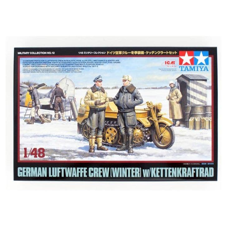 TAMIYA 1/48 Luftwaffe Crew(Winter) & Kettenkraftrad