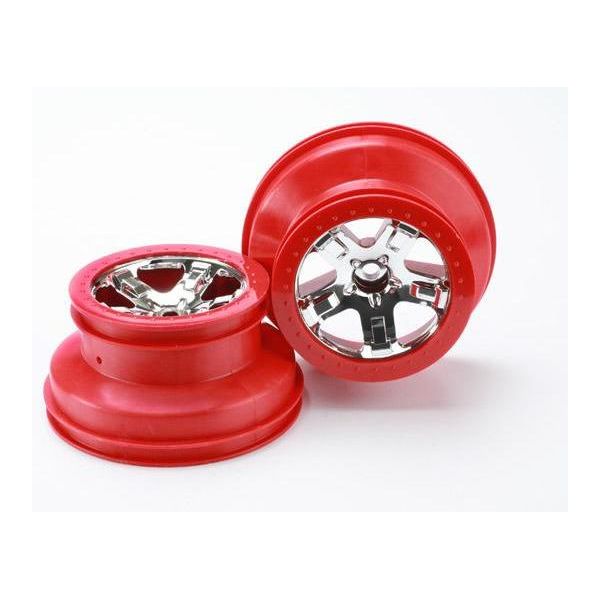 TRAXXAS Wheels SCT Chrome Red Beadlock Style (5870)