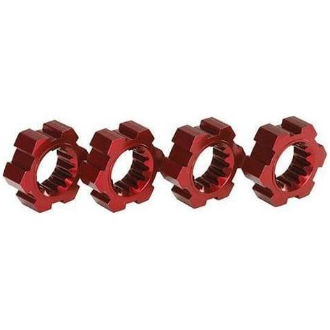 TRAXXAS Wheel Hubs, Hex, Aluminium, (Red-Anodized) (4) (775